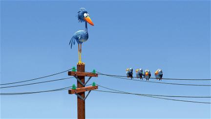 Drôles d'oiseaux sur une ligne à haute tension poster