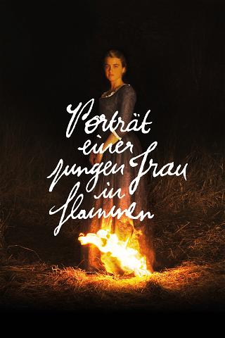 Porträt einer jungen Frau in Flammen poster