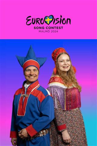 Eurovision sámegillii/ESC 2024 med samisk kommentator poster