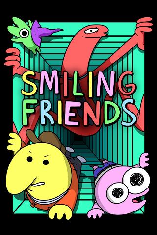 Uśmiechnięci przyjaciele poster